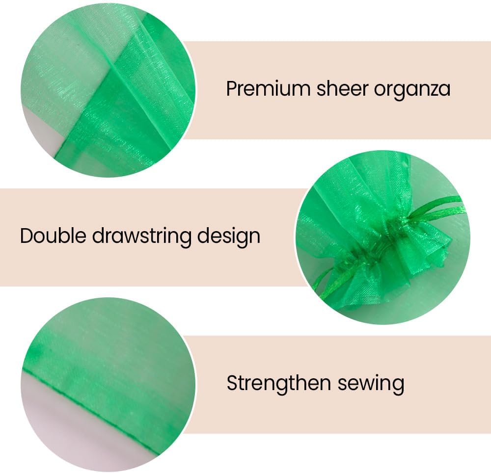 Meowoo 100PCS Organza Bags, 3x4in Small Mesh Bags Drawstring for Jewelry, Candy, Christmas, Sachets, Festivals, Bathroom Soaps, Makeup Organza, Wrapping Supplies(mixedcolor)