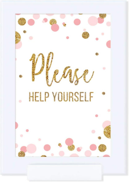 Andaz Press Blush Pink Gold Glitter Girl Baby Shower, Printable Table Tent Place Cards, 20-Pack, Seat Placement Cards Blank Place Cards For Table Settings Name Cards for Wedding, Graduation Food Cards - Colors A