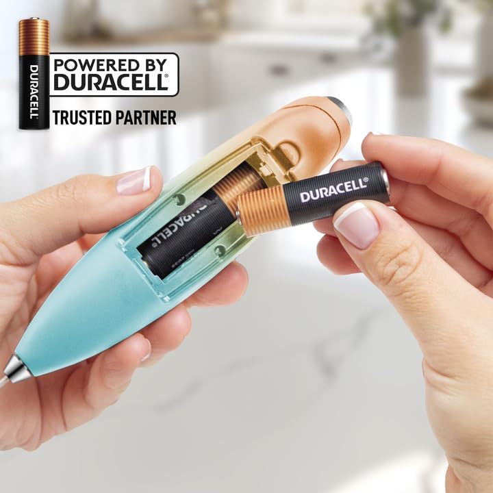 Zulay Kitchen Powerful Milk Frother Wand With Duracell Batteries - Ultra Fast Handheld Drink Mixer - Electric Whisk Foam Maker for Coffee, Lattes, Cappuccino & Matcha - Z1 Motor - Black - Colors D
