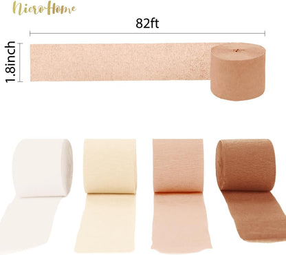 NICROHOME EUR Wedding Party Decorations, 8 Rolls Moss Sage Green Pink Crepe Paper Streamers for Boho Baby Shower, Wedding, Engagement Party, Spring Party, Birthday Party Supplies, 82 ft Long