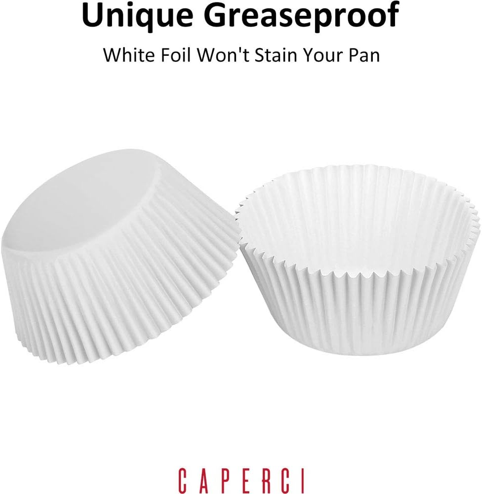 Caperci Standard Cupcake Liners Gold Foil Muffin Baking Cups 150-Pack - Premium Greaseproof & Sturdy Cupcake Papers