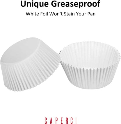 Caperci Standard Cupcake Liners Gold Foil Muffin Baking Cups 150-Pack - Premium Greaseproof & Sturdy Cupcake Papers