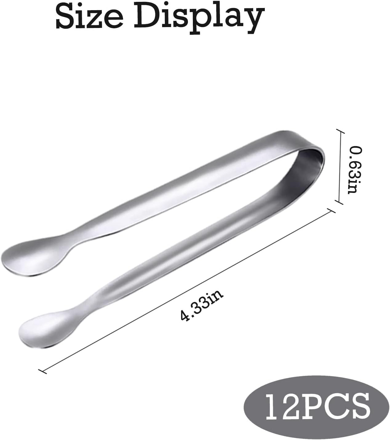 JCREN 12 Pcs Serving Tongs, Small Serving Utensils for Parties Catering Gold Tongs, Food-Grade 304 Stainless Steel Mini Appetizer Tongs for Tea Party Coffee Bar, 4 Inches - Gold