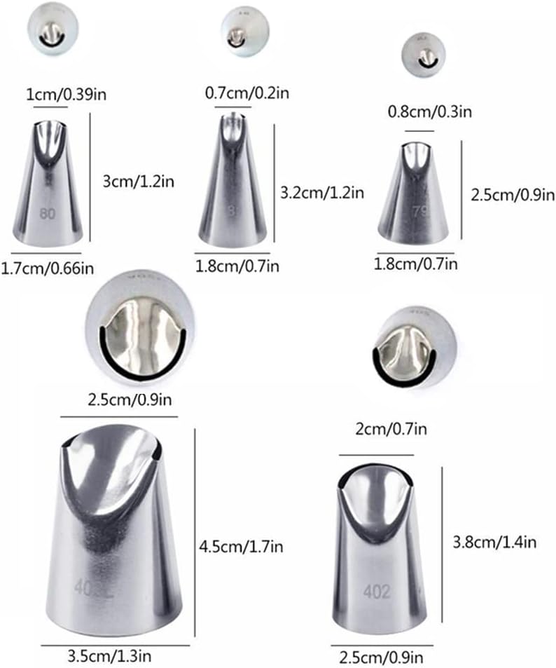 Icing Piping Tip Set,3 Large Decorating Tips Stainless Steel,DIY Cream Rose Flower Piping Tips,Cupcake Pastry Tips for Cake Decorating(1M 2D 2F)