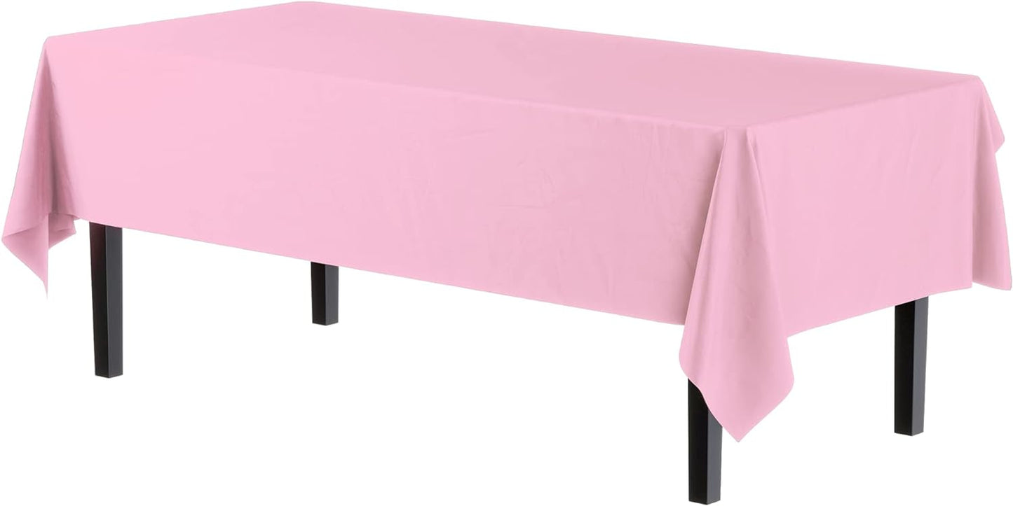 Exquisite Party Solids 6-Pack Premium Plastic Tablecloth 54in. x 108in. Rectangle Plastic Table Cover - Navy