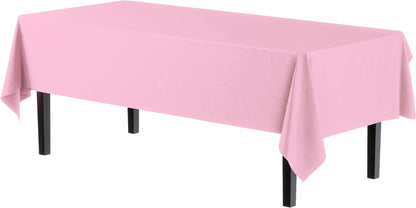 Exquisite Party Solids 6-Pack Premium Plastic Tablecloth 54in. x 108in. Rectangle Plastic Table Cover - Navy