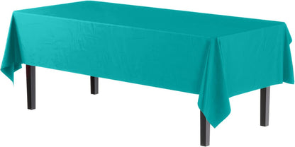 Exquisite Party Solids 6-Pack Premium Plastic Tablecloth 54in. x 108in. Rectangle Plastic Table Cover - Navy