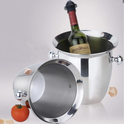 Ice Buckets - Champagne Ice Bucket with Tongs, Golden Trumpet Ice Bucket Stainless Steel Mirror Reflection Wine Cooler for Cocktail Bar Beer Red Wine Liquor Beverages Party,Ice Frozen Longer, 2.5L