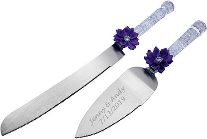 GIFTS INFINITY Personalized Wedding Cake Knife and Server Set with Engraving – Cake Cutting Utensil Set, Keepsake Gift for Wedding, Anniversary, Reception, Birthday & Other Occasions (CH-101WB)