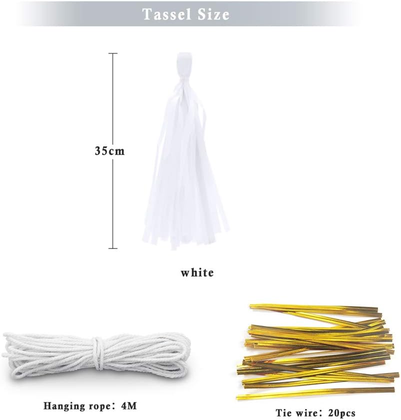 9.8in Blue Tissue Paper Tassel DIY Hanging paper decorations Party Garland Decor for Party Decorations Wedding,Festival,Baby Shower Decoration 20PCS25cm