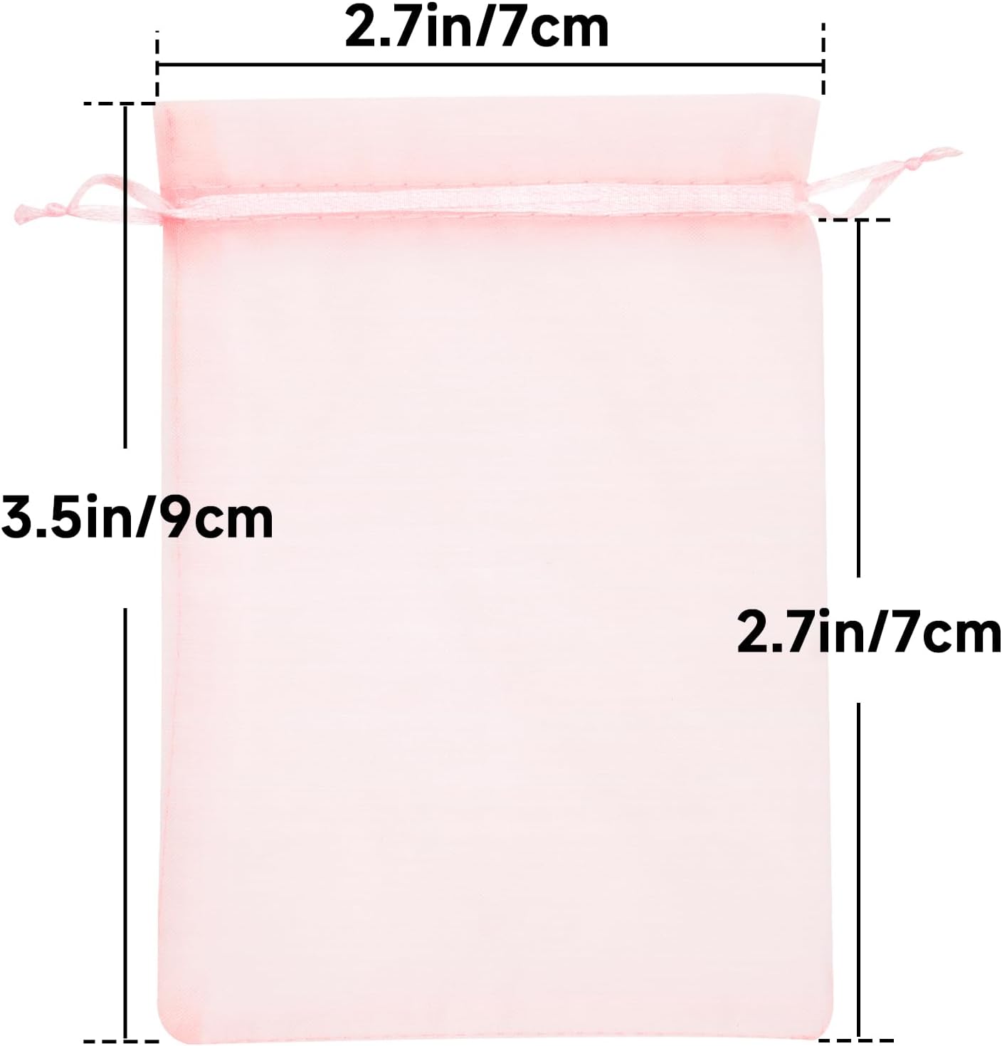 joycraft 50Pcs Organza Bags, 2x3 inch Gift Favor Bags, White Wedding Favor Bags, Jewelry Pouches with Drawstring, Mesh Bags Drawstring for Jewelry, Festival, Makeup, Candy, Desserts