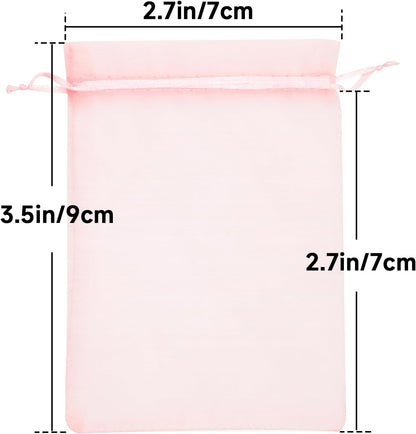 joycraft 50Pcs Organza Bags, 2x3 inch Gift Favor Bags, White Wedding Favor Bags, Jewelry Pouches with Drawstring, Mesh Bags Drawstring for Jewelry, Festival, Makeup, Candy, Desserts