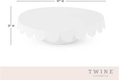 Twine Melamine Cake Stand, Cupcake Display Home Decor Food and Dessert Serving Accessory, 11.5 x 8 Inches, White, Set of 1