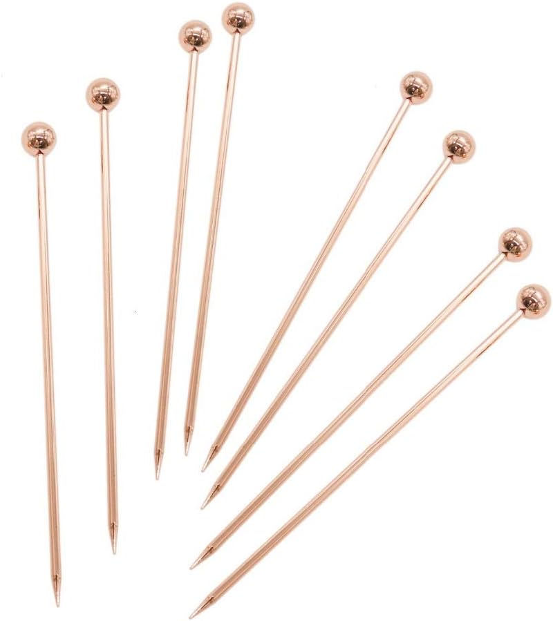 50 Pieces Stainless Steel Cocktail Picks Metal Martini Picks 4.3 inch