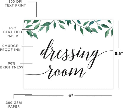 Andaz Press Wedding Party Signs, Natural Greenery Green Leaves, 8.5x11-inch, Bridal Shower Scavenger Hunt, 1-Pack - Colors D