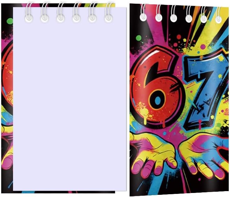 20pcs 10 Styles 6 7 Birthday Theme Mini Notebooks Party Supplies Favors Goodie Bag Stuffers Colorful 6 7 Birthday Theme Journal Pocket Notebook Supplies for Birthday Party Activity(20pcs-67-bks)
