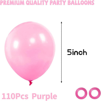 110pcs Black Balloon 12 inch, Black Latex Balloons for Birthday Party Baby Shower Wedding(with 2 Ribbons). - Colors B