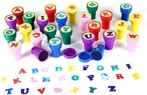 LUCKYBIRD Self-Inking Stamps for Kids - Heart Toy Stamp Set, Funny Plastic Stamps, 26 Count