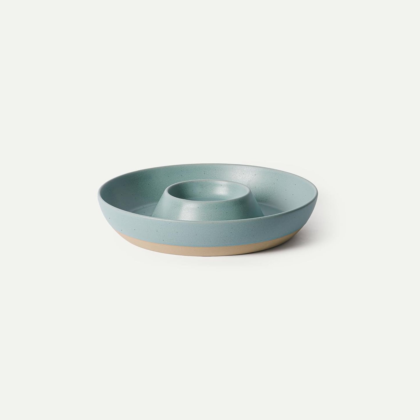 Mora Ceramic Chips and Dip Serving Tray: Large Divided Party Bowl Set for Chips & Salsa, Veggies & Dip, Fruit, Snacks, Entertaining, Hosting, etc. Minimalist Design for the Modern Hostess - White