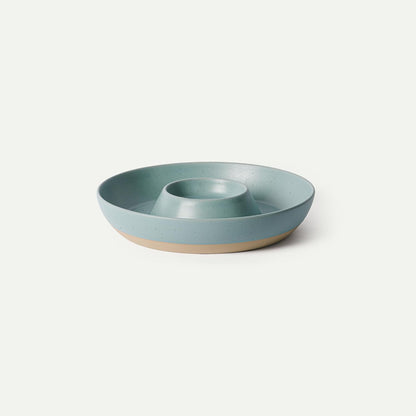 Mora Ceramic Chips and Dip Serving Tray: Large Divided Party Bowl Set for Chips & Salsa, Veggies & Dip, Fruit, Snacks, Entertaining, Hosting, etc. Minimalist Design for the Modern Hostess - White