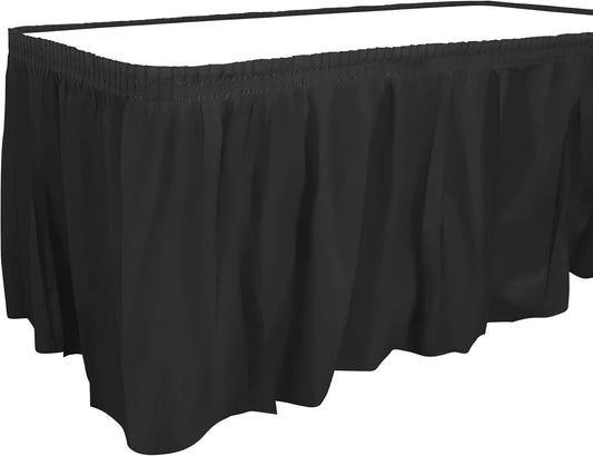 Party Dimensions Plastic Table Skirt, 29-Inches by 14-Feet - White - 6 Pack
