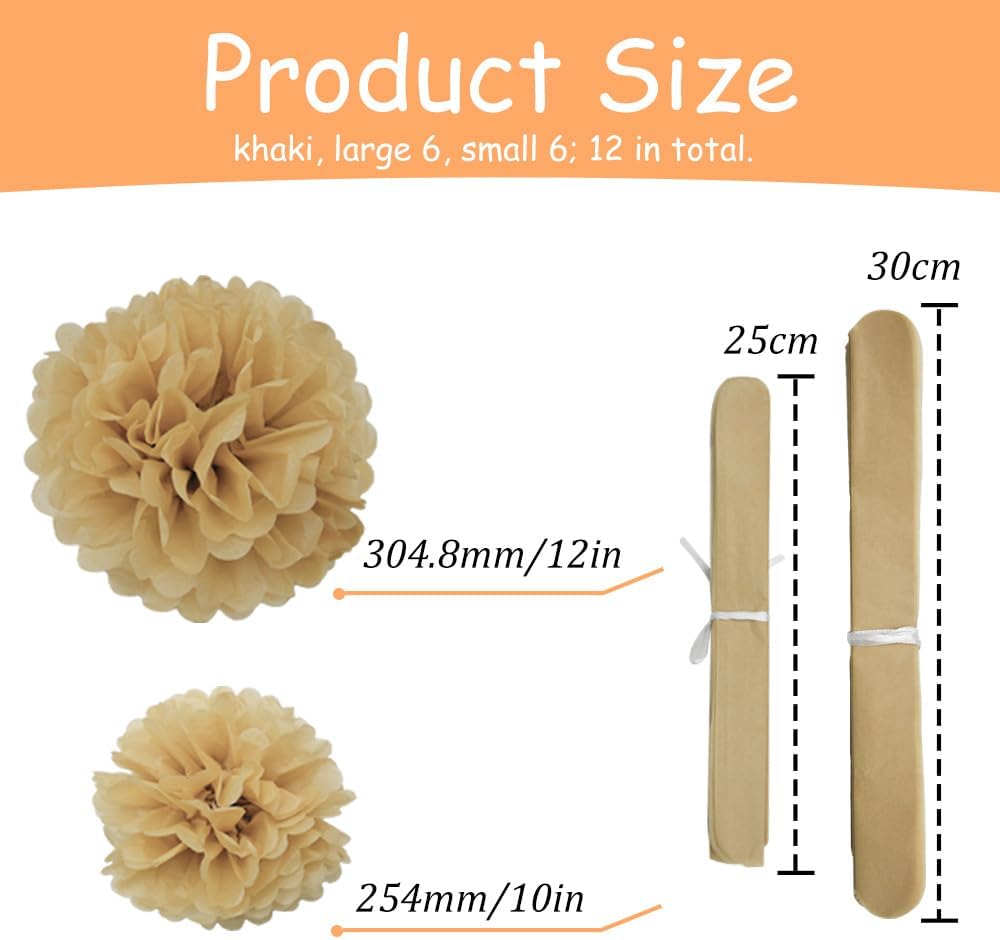 Yosawa 12 Pcs Tissue Paper Pom Poms Flowers,10''12''Paper Flower Party Decorations for Wedding Birthday Baby Shower Baby Girl Room Nursery Decoration（Sky Blue/ZH）