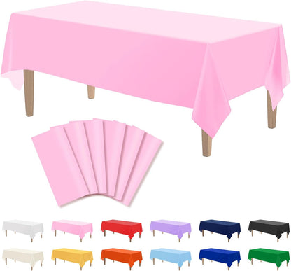 Kopokita 2PCS Black Plastic Tablecloths 54 x 108 Inch, Disposable Table Cloths Rectangle Party Table Covers
