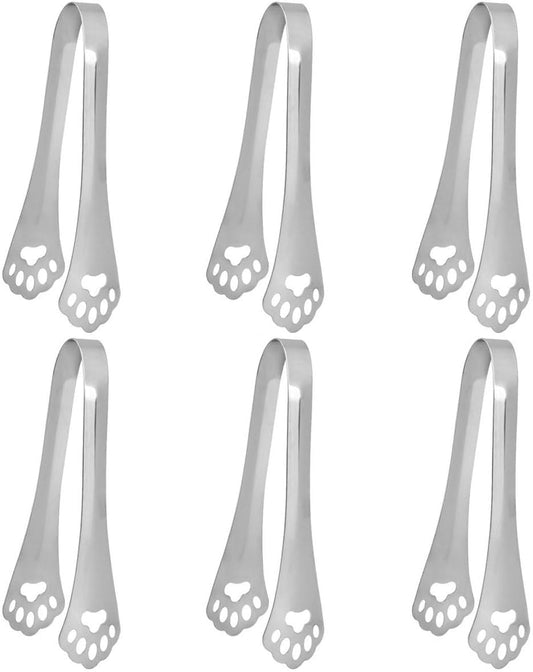 Keewah Small Bear Paw Serving Tongs 6 Pack, 5.4 x 1.3 inch, Stainless Steel