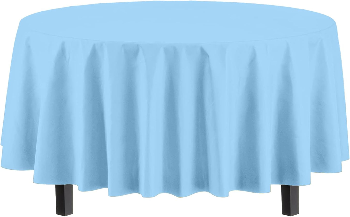 12-Pack Premium Plastic Tablecloth 54in. x 108in. Rectangle Table Cover - Dark Blue - Colors A
