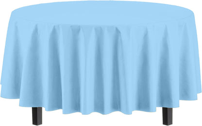 Exquisite Party Solids 6-Pack Premium Plastic Tablecloth 54in. x 108in. Rectangle Plastic Table Cover - Navy