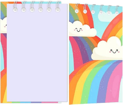 24 Pcs Mini Rainbow Notepads Rainbow Spiral Pocket Notebook Fun Coil Mini Notepad Birthday Party Supplies 8 Styles Office Products Decoration