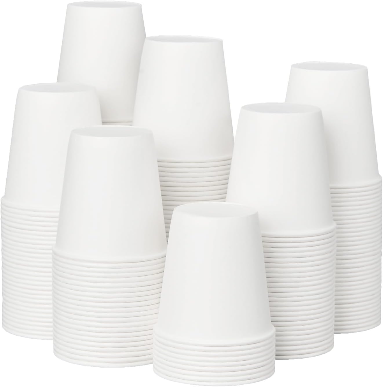 Coffee Cups 16 oz 200 Pack, Disposable Paper Cups for Hot Beverage Drinking, White Hot Cups Suitable for Party, Picnic, Travel, and Events