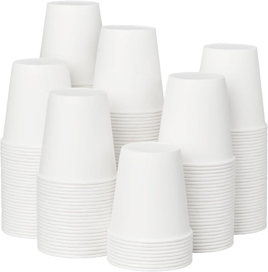 Coffee Cups 16 oz 200 Pack, Disposable Paper Cups for Hot Beverage Drinking, White Hot Cups Suitable for Party, Picnic, Travel, and Events
