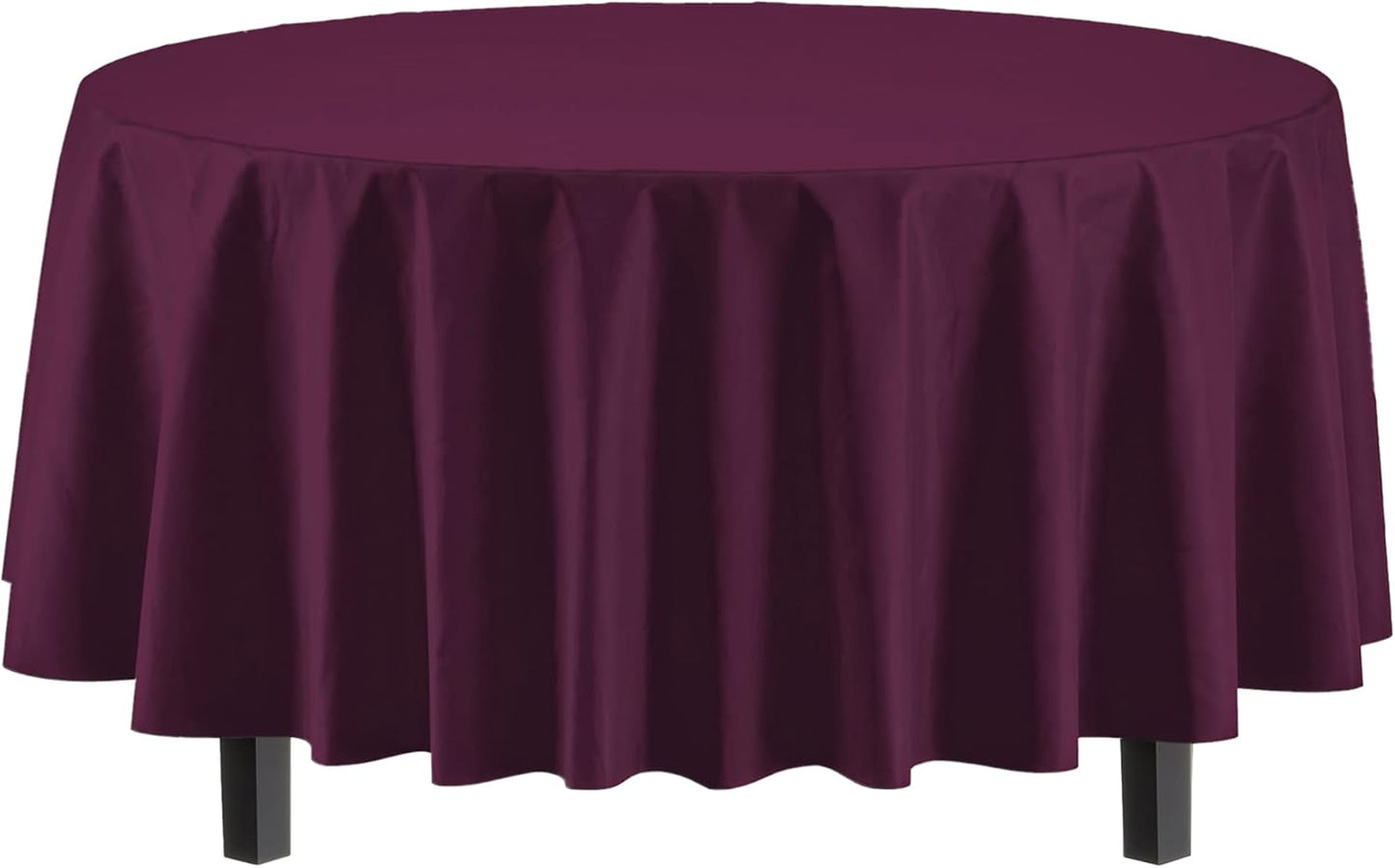 12-Pack Premium Plastic Tablecloth 54in. x 108in. Rectangle Table Cover - Dark Blue - Colors A