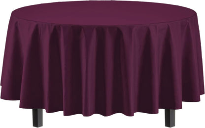 12-Pack Premium Plastic Tablecloth 54in. x 108in. Rectangle Table Cover - Dark Blue - Colors A