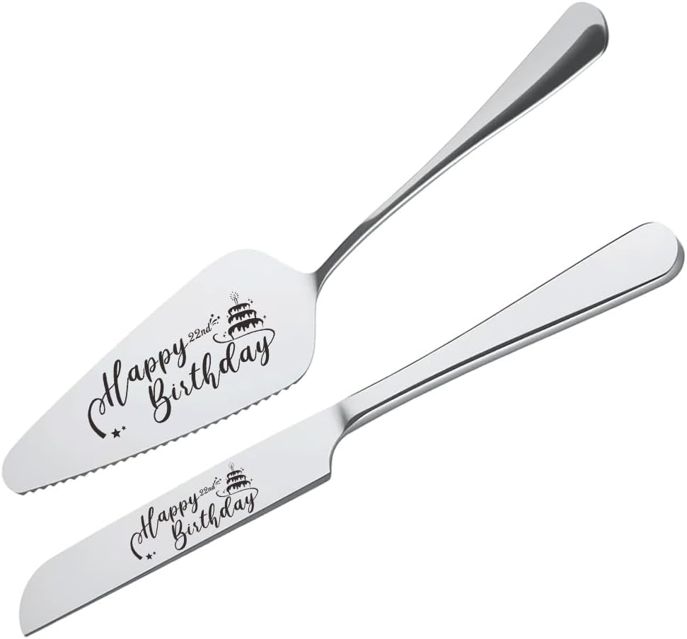 Cake Knife and Server Set for Birthday Party 60 Year Old Birthday Gift for Dad Mom Engraved Knives Servers Grandma Grandpa 60th Bday Gifts for Men Women 60 Yrs Old Bday Presents for Aunt Uncle