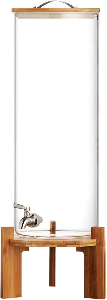 3.6 Gallon Drink dispenser,Glass Water Dispenser with Stand,Glass Beverage Dispenser with Spigot - Large Drink Dispensers for Parties,Bars,Restaurants