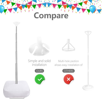 Balloon Column Stand Kit Set of 4, 7 Feet Height Adjustable Balloon Stand Kit for Floor, Balloon Pillars Stand Kit Reusable for Birthday, Wedding, Baby Shower, Graduation Party Decorations (4 Set)