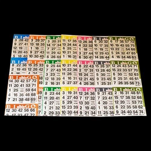 SmallToys Bingo Paper Game Cards - 3 Cards - 8 Sheets - 100 Books - 4 Inch by 12 Inch Size Disposable Sheet - Made in USA