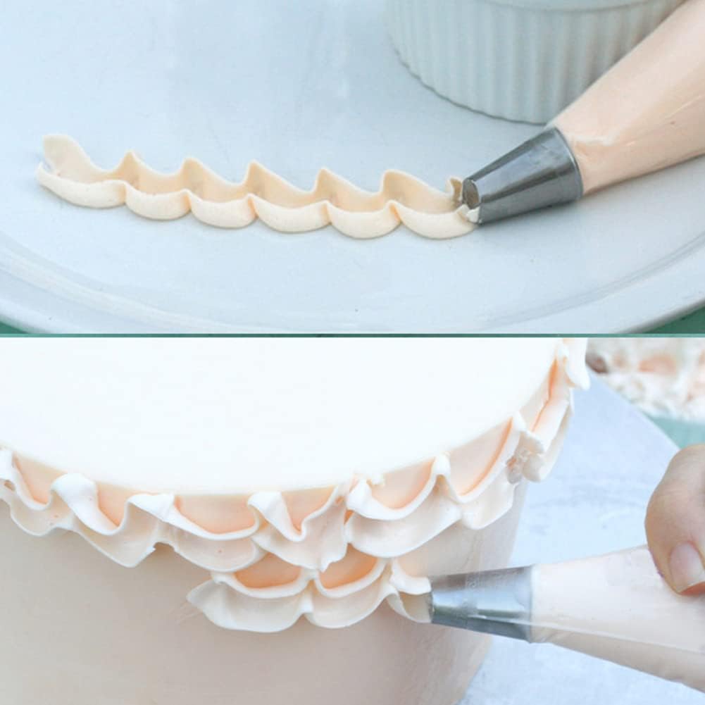 Icing Piping Tip Set,3 Large Decorating Tips Stainless Steel,DIY Cream Rose Flower Piping Tips,Cupcake Pastry Tips for Cake Decorating(1M 2D 2F)