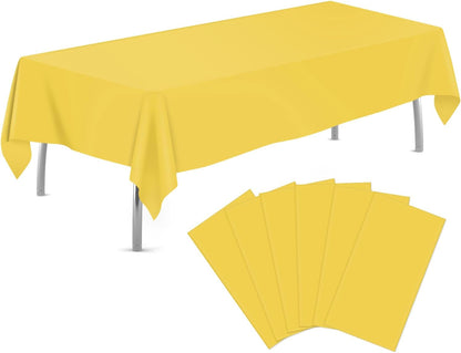 tujol Royal Blue 6 Pack Plastic Table Cloth 54" x 108", Disposable Tablecloths Rectangle Table Cover, Plastic Tablecloths for Parties