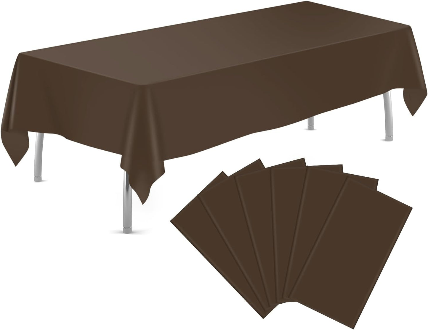 tujol Royal Blue 6 Pack Plastic Table Cloth 54" x 108", Disposable Tablecloths Rectangle Table Cover, Plastic Tablecloths for Parties