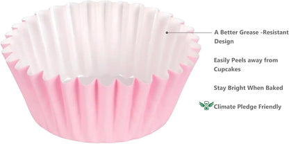 Caperci Heavy Duty Standard White Cupcake Liners 150 Counts - Grease-Resistant Paper Muffin Baking Cups, Odorless, No Muffin Pan Needed, Easily Peels (White)