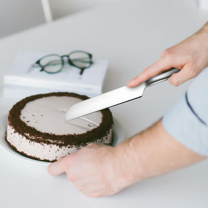 Cake Knife and Server Set Silver Wedding Cake Server and Knife Set with 10.63" Cake Knife and 8.86" Pie Server Stainless Steel Cake Cutting Set for Weddings, Parties and Anniversaries