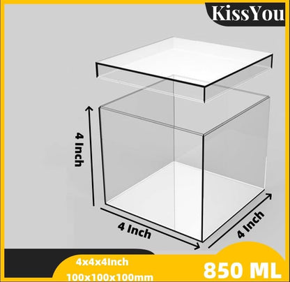 KissYou Acrylic Box Clear Boxes with Lid 12 Packs Small Candy Box Display Square Cube Wedding Graduation Party Decorations Jewlry Gift Box
