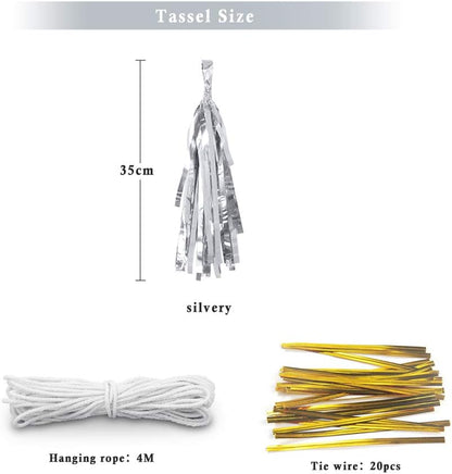 9.8in Blue Tissue Paper Tassel DIY Hanging paper decorations Party Garland Decor for Party Decorations Wedding,Festival,Baby Shower Decoration 20PCS25cm