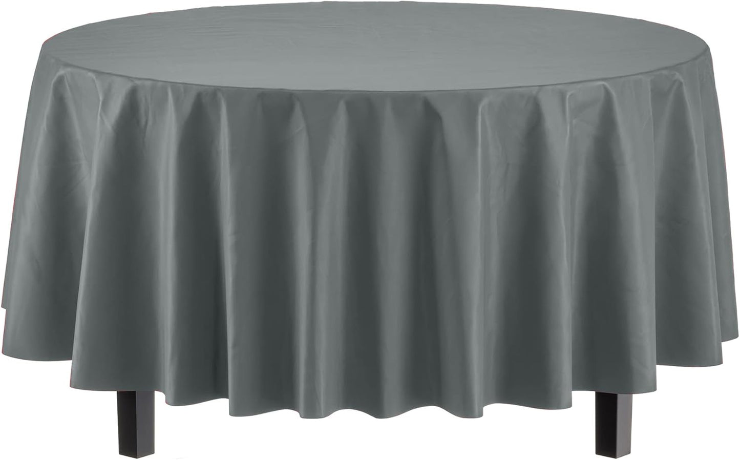 12-Pack Premium Plastic Tablecloth 54in. x 108in. Rectangle Table Cover - Dark Blue - Colors A