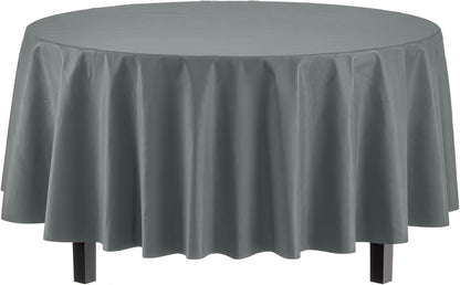 12-Pack Premium Plastic Tablecloth 54in. x 108in. Rectangle Table Cover - Dark Blue - Colors A