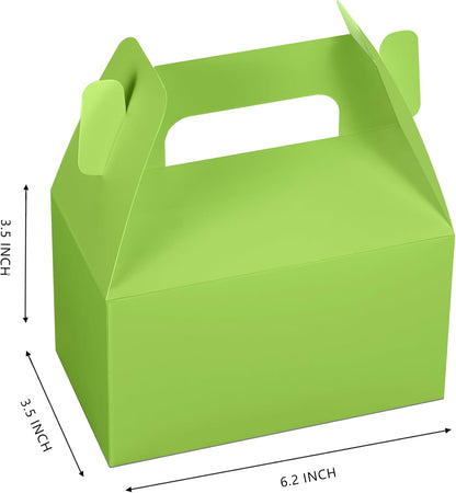 XAGLVV 24 Pack White Paper Gable Boxes,6.2 Inch Candy Boxes with Handle, Snack Party Favor& Gift Cookie bags for kids Birthday,Wedding, Baby Shower, Graduation.