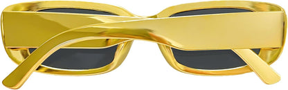 SUNOVELTIES 10 Pack Rectangle Sunglasses for Women Retro Narrow Square Glasses 90s Aesthetic Vintage Eyewear Uniex Adult
